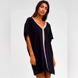 Pitusa Black V-Neck Swim Cover-Up NWT